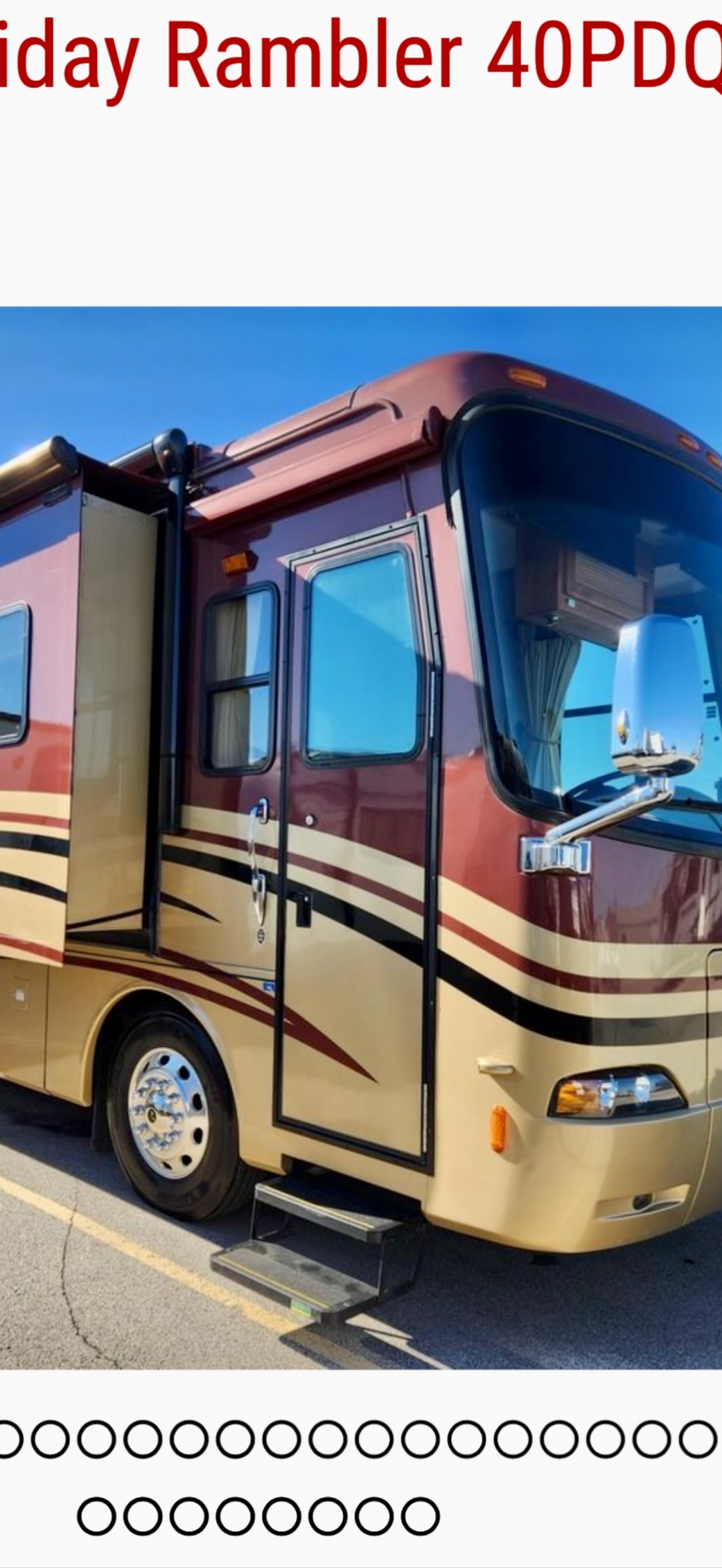 2007 Holiday Rambler Endeavor Diesel RV, Slide-Outs, Generator, Low Miles