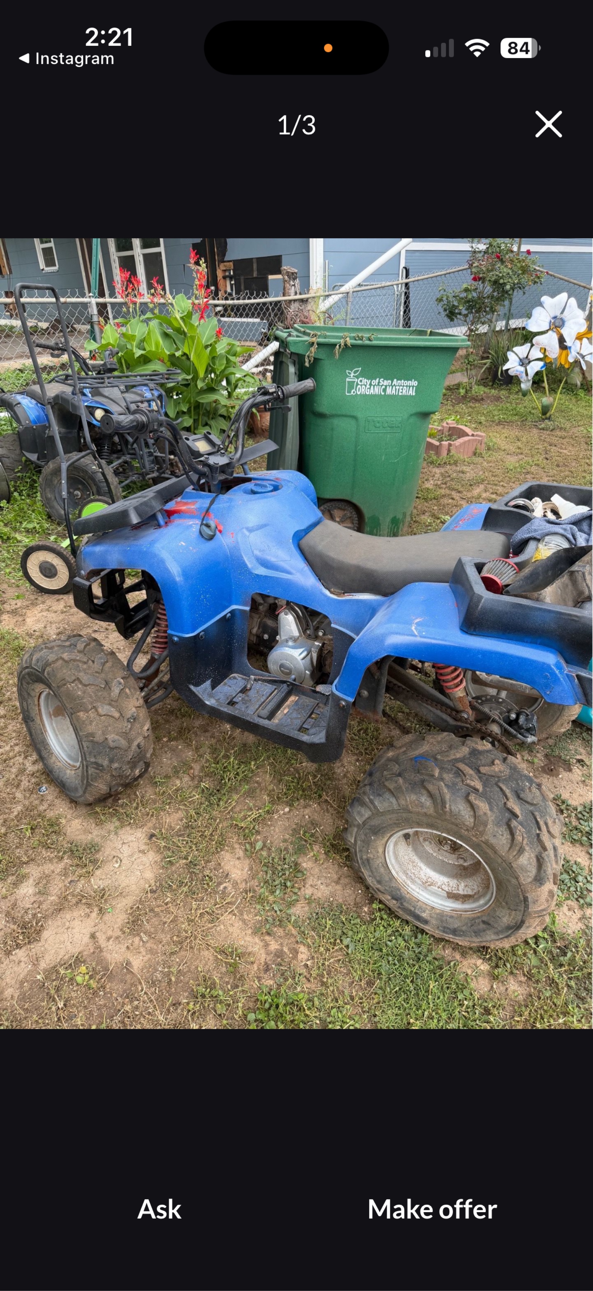 2008 Tao DH-ATV110C Blue ATV - Excellent Condition